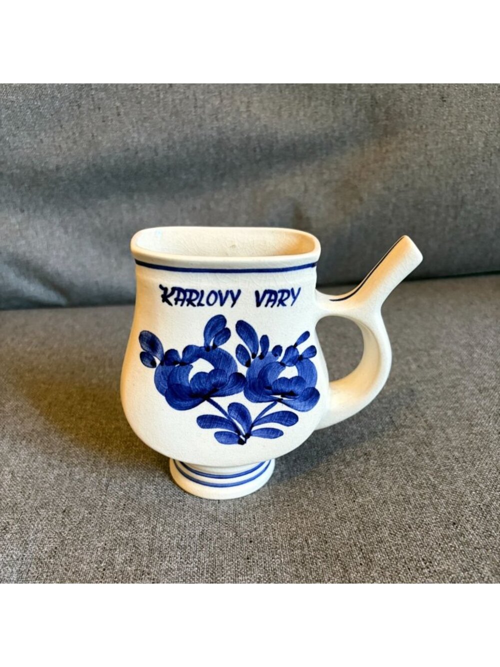 Karlovy Vary Czech Spa Drinking Cup with Straw Handle - Picture 2 of 5